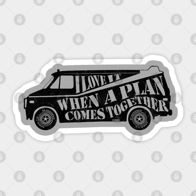 A-Team van quote print Sticker by XrayT